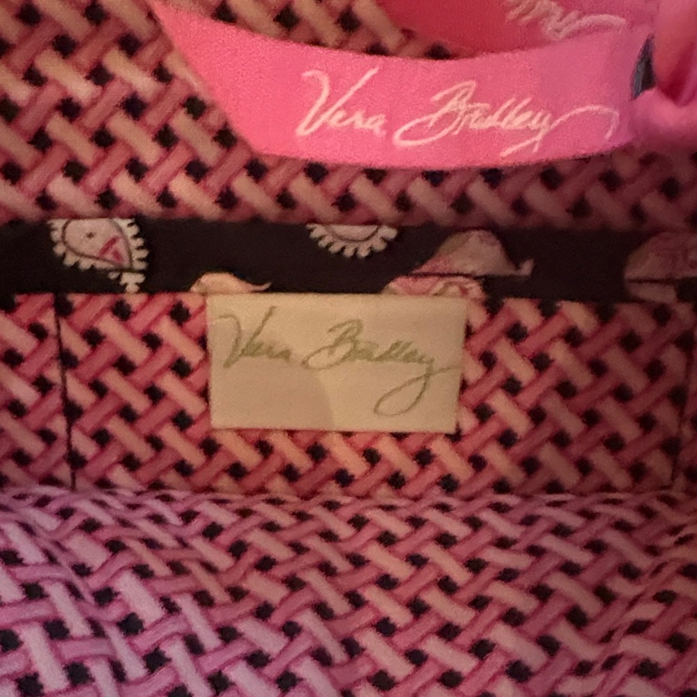 Vera Bradley Black and Pink Elephant Crossbody Bag - Picture 2 of 6